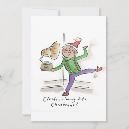 Electro Swing in Weihnachten Einladung (Vorderseite)