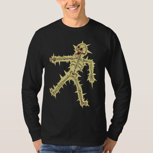 Electrocuted Skeleton Halloween T-Shirt (Vorderseite)