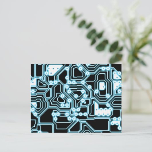 ElecTRON - Blau / Schwarz Postkarte (Stehend Vorderseite)