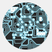 ElecTRON - Blau / Schwarz Runder Aufkleber (Vorderseite)