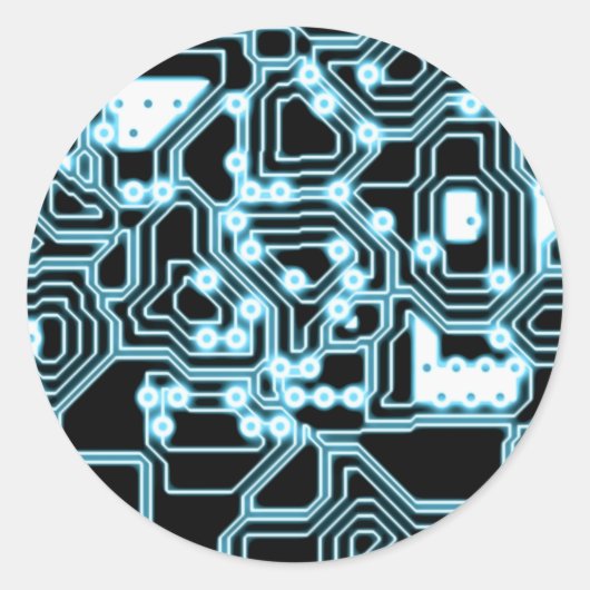 ElecTRON - Blau / Schwarz Runder Aufkleber (Vorderseite)
