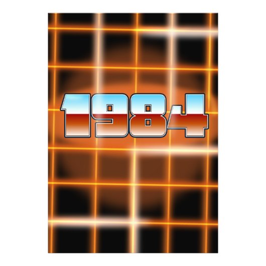 Electronic 1984 Cartoon Poster. Fotodruck (Vorne)