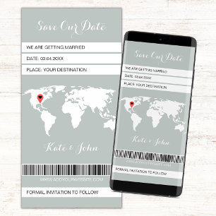 Electronic Boarding Pass Zielort Grün Save The Date