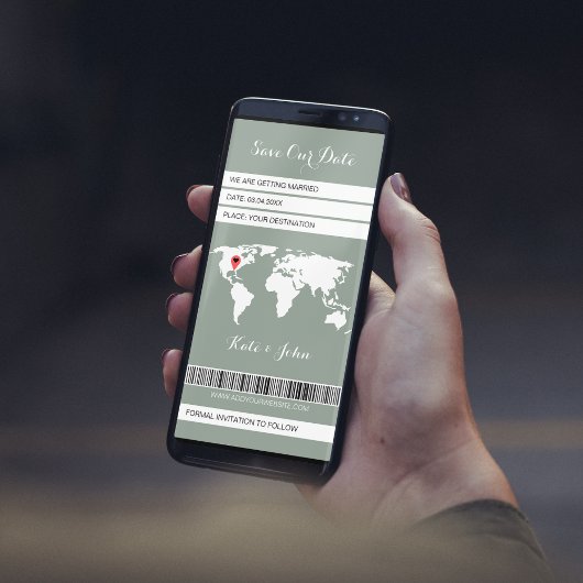 Electronic Boarding Pass Zielort Grün Save The Date