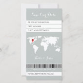 Electronic Boarding Pass Zielort Grün Save The Date (Vorderseite)