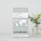 Electronic Boarding Pass Zielort Grün Save The Date (Stehend Vorderseite)