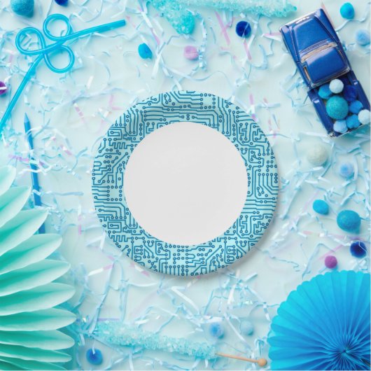 Electronic Digital Circuit Board Pappteller (Party)