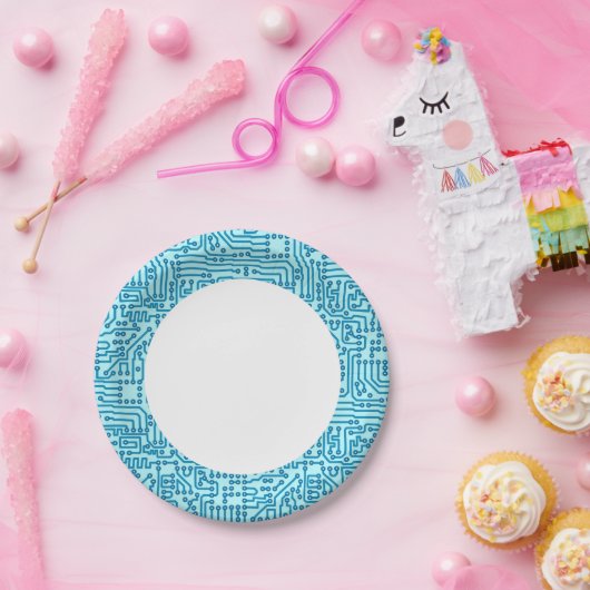 Electronic Digital Circuit Board Pappteller (Party)