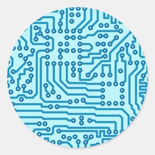 Electronic Digital Circuit Board Runder Aufkleber (Vorderseite)