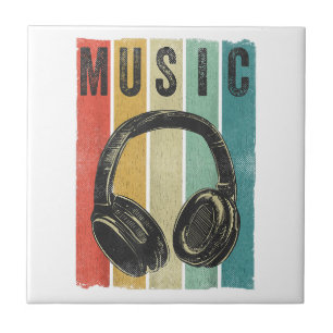 Electronic Music Lover DJ Geschenk Vintag Retro He Fliese