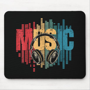 Electronic Music Lover DJ Vintag Headphones Mousepad