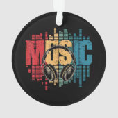 Electronic Music Lover DJ Vintag Headphones Ornament (Rückseite)