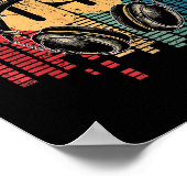 Electronic Music Lover DJ Vintag Headphones Poster (Ecke)