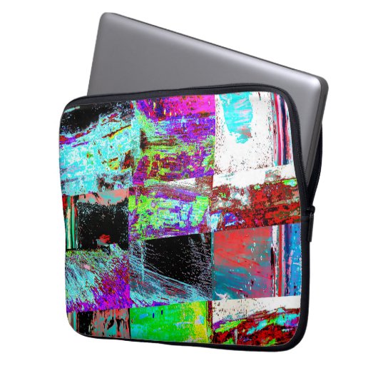Electronics Bag – Abstract Grid Laptopschutzhülle (Vorderseite Links)