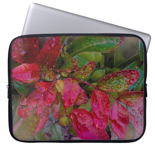 Electronics Bag Evergreen Herbst Roter Zweig Laptopschutzhülle (Vorderseite)