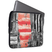 Electronics Bag – Red Pulse Abstract Design Laptopschutzhülle (Vorne Rechts)