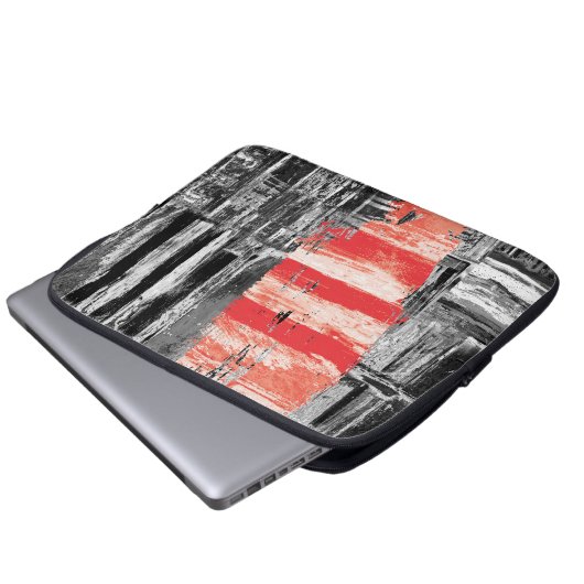 Electronics Bag – Red Pulse Abstract Design Laptopschutzhülle (Vorne Knopf)