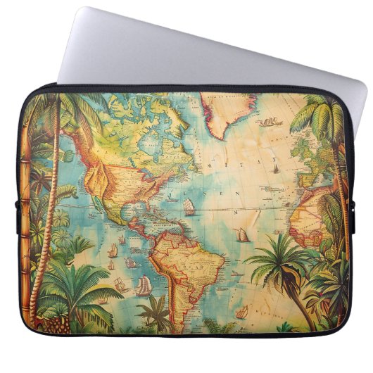 Electronics Bag-Vintage Atlas Collection  Laptopschutzhülle (Vorderseite)