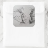 Elefant 2011 quadratischer aufkleber (Tasche)
