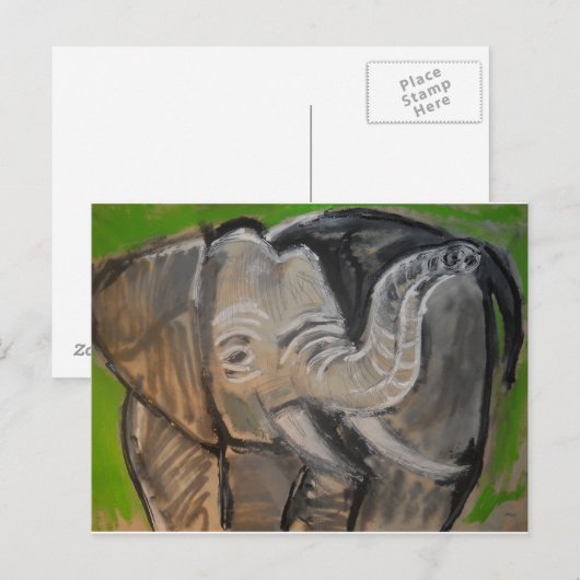 Elefant#7 Postkarte (Vorne/Hinten)