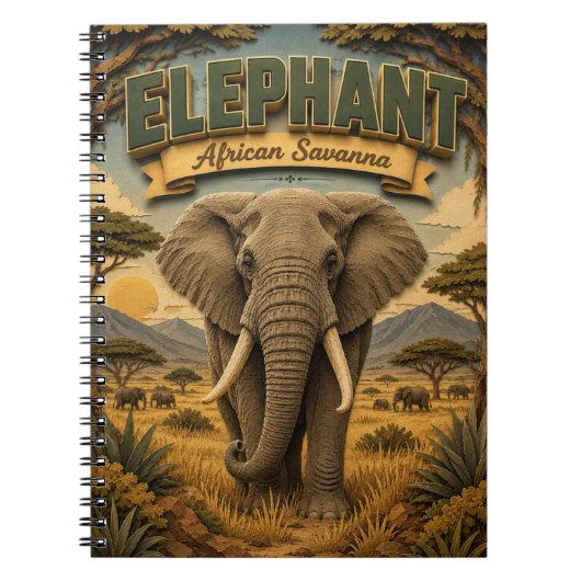Elefant afrikanische Savanne POPCUT Notizblock (Vorderseite)