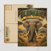 Elefant afrikanische Savanne POPCUT Postkarte (Vorne/Hinten)
