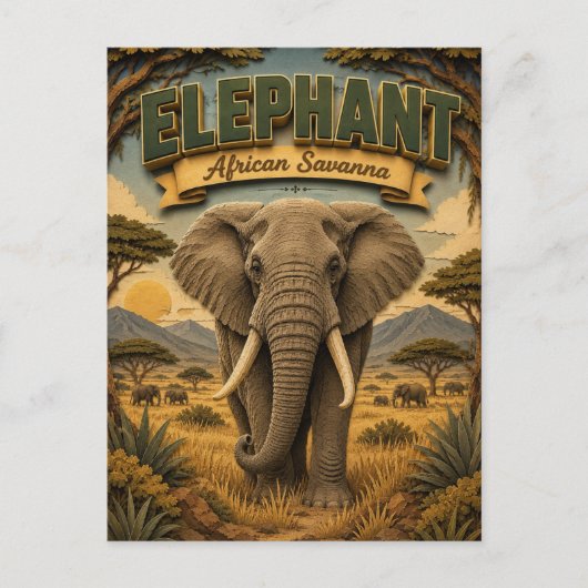 Elefant afrikanische Savanne POPCUT Postkarte (Vorderseite)