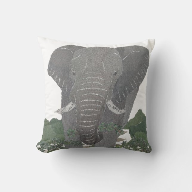 Elefant, afrikanisches Tier Kissen (Vorderseite)