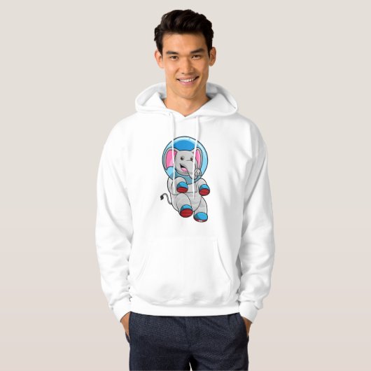 Elefant als Astronaut in der Glashsphäre Hoodie (Vorne ganz)