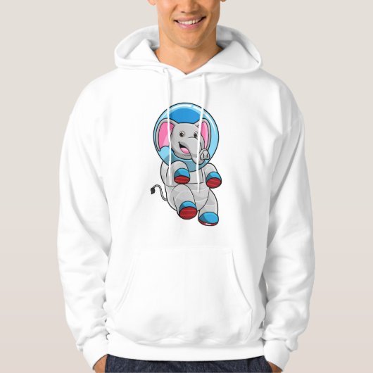 Elefant als Astronaut in der Glashsphäre Hoodie (Vorderseite)
