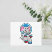 Elefant als Astronaut in der Glashsphäre Postkarte (Stehend Vorderseite)