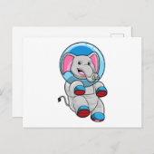Elefant als Astronaut in der Glashsphäre Postkarte (Vorne/Hinten)