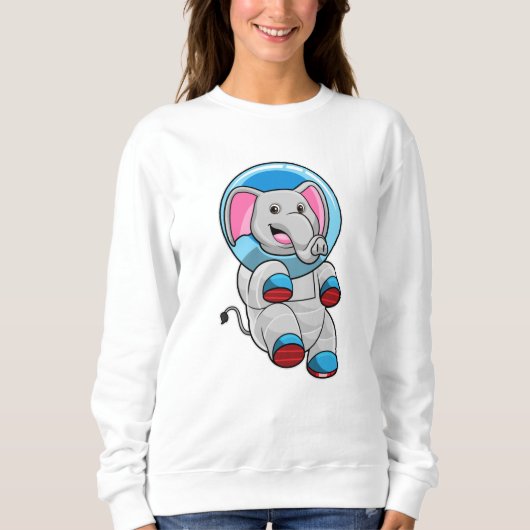 Elefant als Astronaut in der Glashsphäre Sweatshirt (Vorderseite)