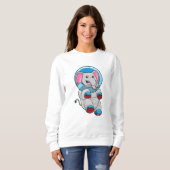 Elefant als Astronaut in der Glashsphäre Sweatshirt (Vorne ganz)