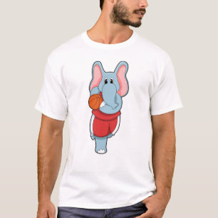 Elefant als Basketballspieler mit Basketball T-Shirt