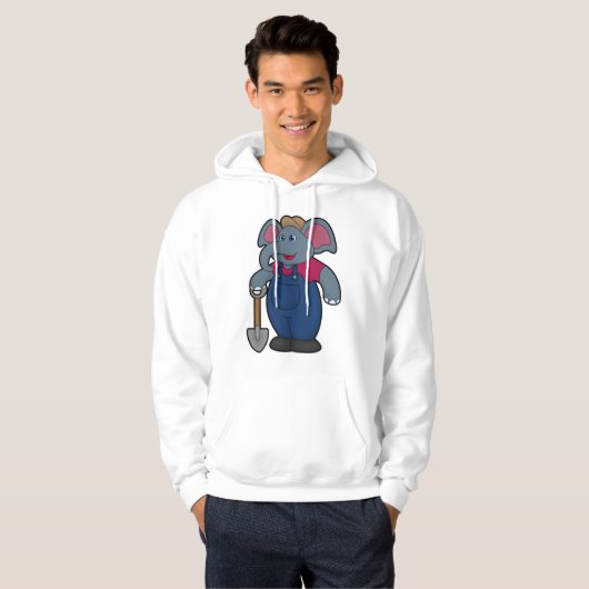 Elefant als Bauer mit Shovel Hoodie (Vorne ganz)