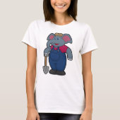 Elefant als Bauer mit Shovel T-Shirt (Vorderseite)
