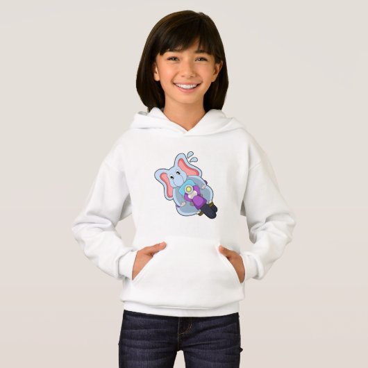 Elefant als Fahrrad mit Motorrad.PNG Hoodie (Vorne ganz)