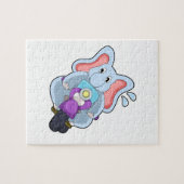 Elefant als Fahrrad mit Motorrad.PNG Puzzle (Horizontal)
