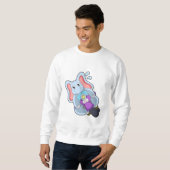 Elefant als Fahrrad mit Motorrad.PNG Sweatshirt (Vorne ganz)