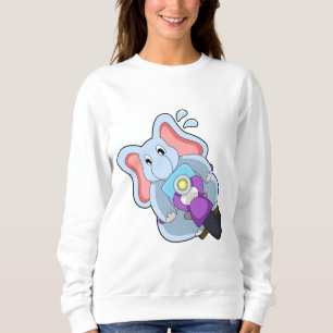 Elefant als Fahrrad mit Motorrad.PNG Sweatshirt