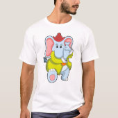 Elefant als Feuerwehrmann mit Proboscis T-Shirt (Vorderseite)