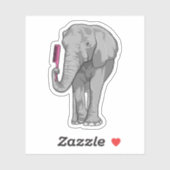 Elefant als Friseur mit Kamm Aufkleber (Blatt)