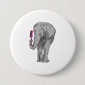 Elefant als Friseur mit Kamm Button (Vorderseite)