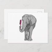 Elefant als Friseur mit Kamm Postkarte (Vorne/Hinten)