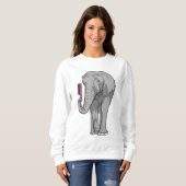 Elefant als Friseur mit Kamm Sweatshirt (Vorne ganz)