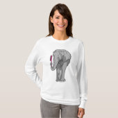 Elefant als Friseur mit Kamm T-Shirt (Vorne ganz)