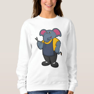 Elefant als Friseur mit Schere Sweatshirt