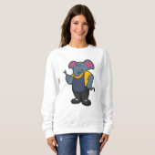 Elefant als Friseur mit Schere Sweatshirt (Vorne ganz)
