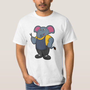Elefant als Friseur mit Schere T-Shirt